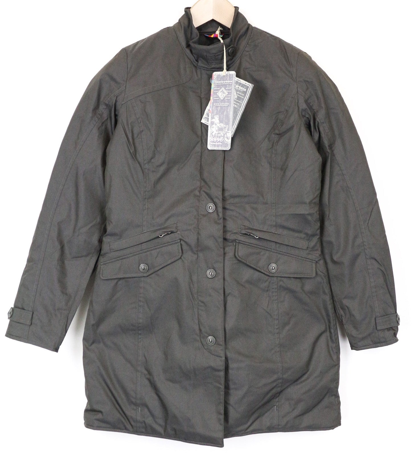 TUCANO URBANO Ksandra moteriška pilka IT40 medvilnės mišinio motociklininko striukė, atspari vandeniui 