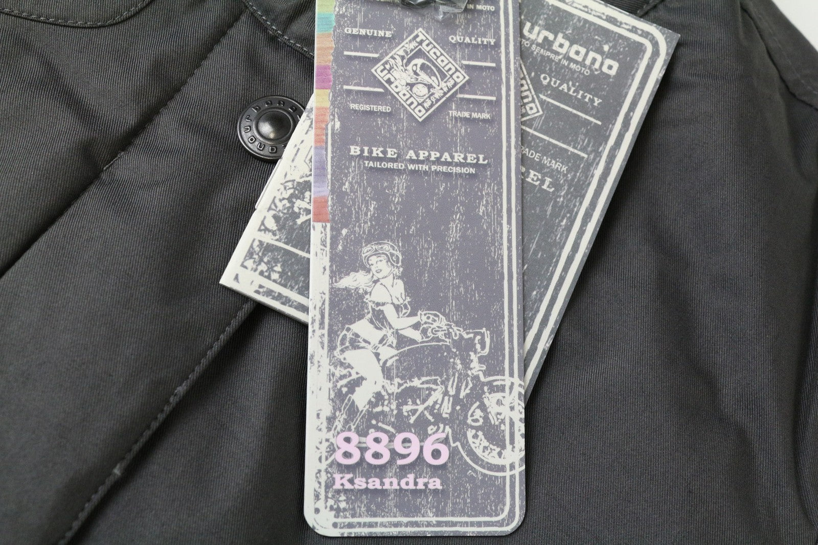 TUCANO URBANO Ksandra moteriška pilka IT40 medvilnės mišinio motociklininko striukė, atspari vandeniui 