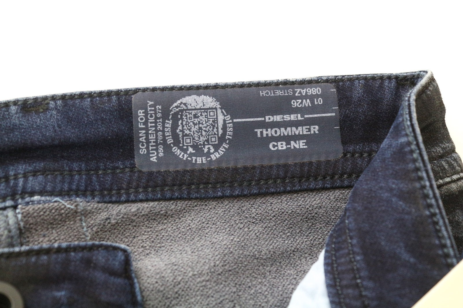 DIESEL Thommer CB-NE 086AZ vyriški W26 ploni pilkai mėlyni Sweat Jogg Stretch džinsai 