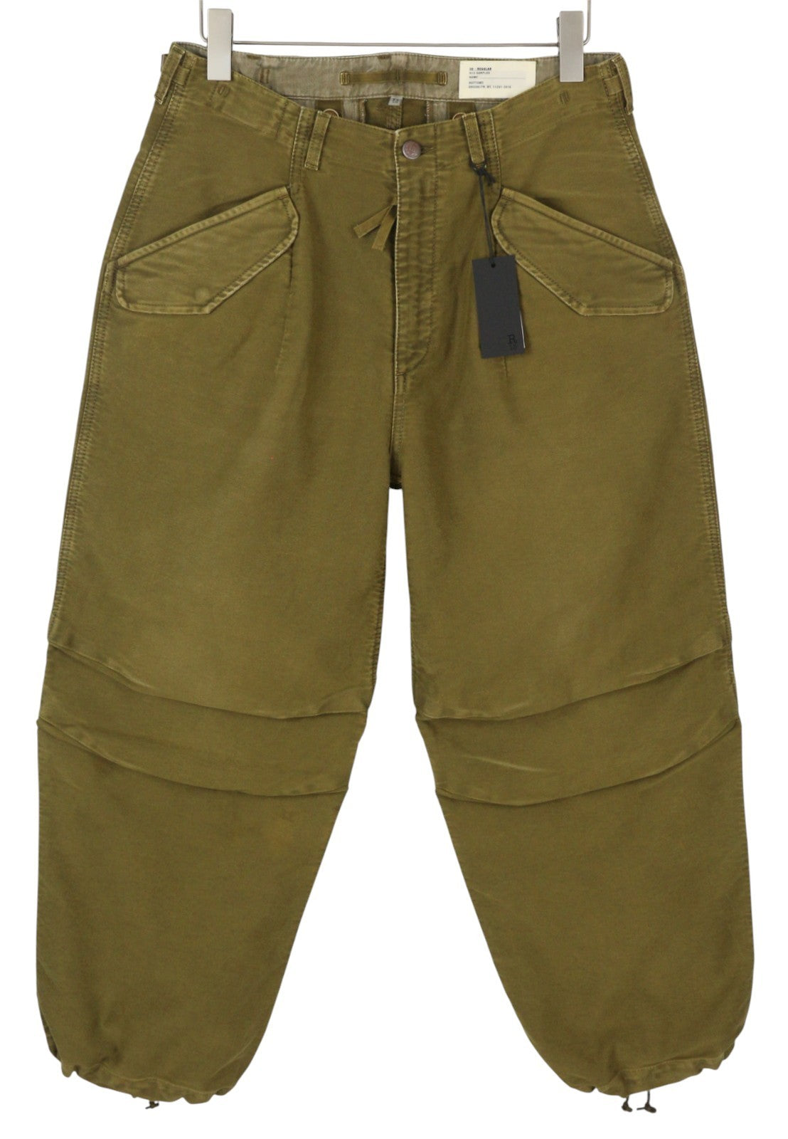 R13 moteriškos kelnės iki kulkšnies, karinės, 30 alyvuogių spalvos, dažyta moleskine, FW25, RRP1199 