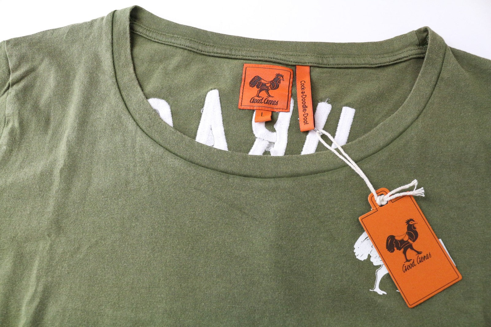 GOOD GENES Men's T-Shirt L Green Cotton Short Sleeve Pullover Casual Tee