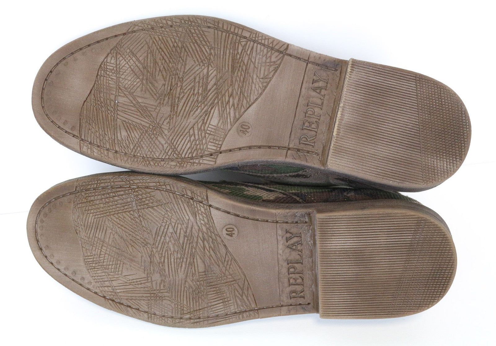 REPLAY vyriški batai EU40 rudi kamufliažinio rašto aukštakulniai laisvalaikio batai su raišteliais 