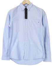 REPLAY vyriški marškinėliai XS dydžio, šviesiai mėlyni melanžo spalvos, grynos medvilnės, laisvalaikio stiliaus, su kišenėmis. 