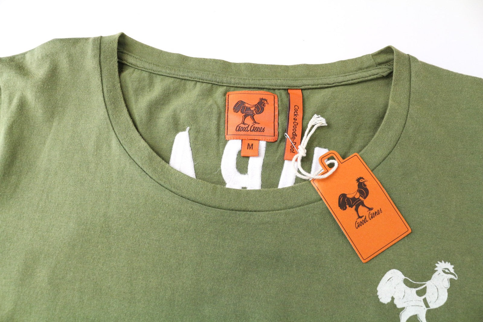 GOOD GENES Men's T-Shirt M Green Cotton Short Sleeve Pullover Logo Tee
