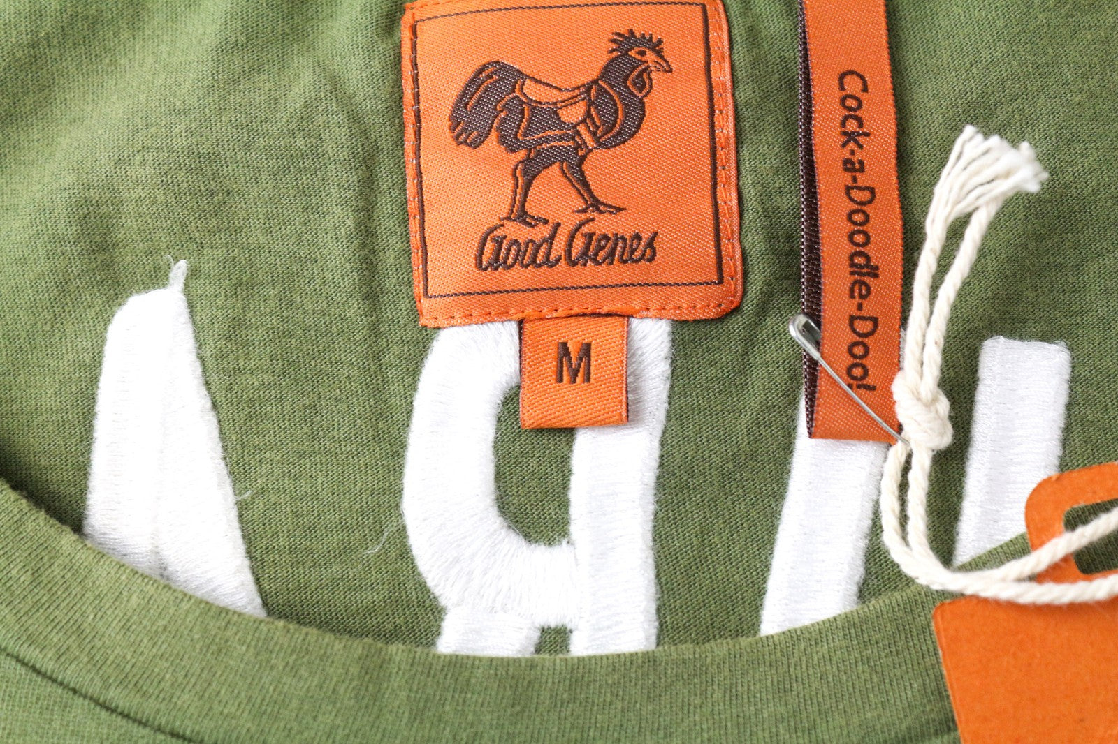 GOOD GENES Men's T-Shirt M Green Cotton Short Sleeve Pullover Logo Tee