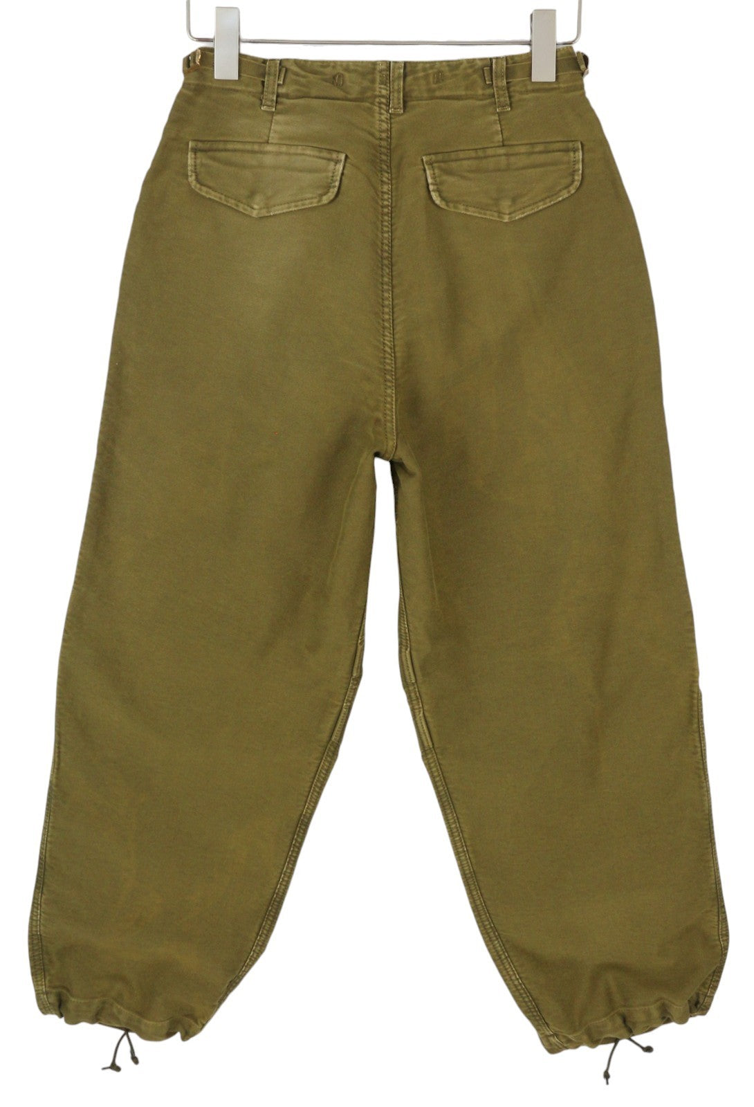 R13 moteriškos kelnės iki kulkšnių, 25, alyvuogių spalvos, dažyta moleskine, FW25, RRP1199 