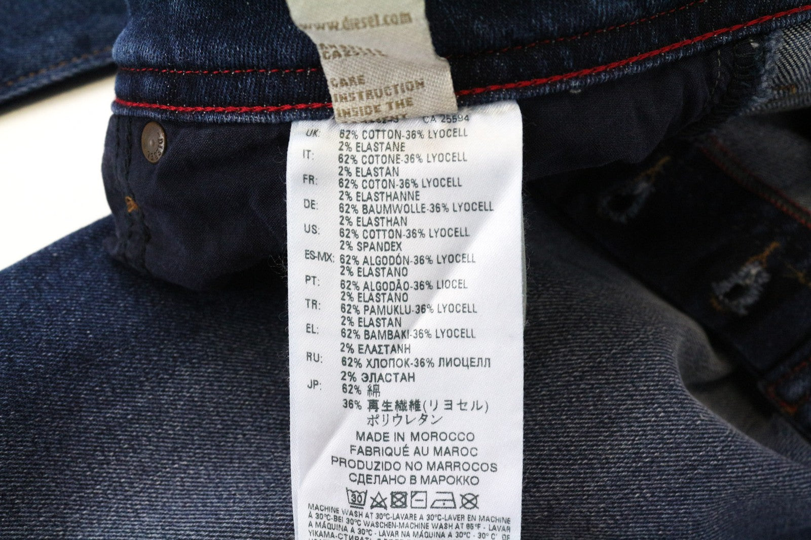 DIESEL Buster 084NS vyriški džinsai W28/L32 Slim Tapered mėlyni, tamprūs, įprasto kirpimo 