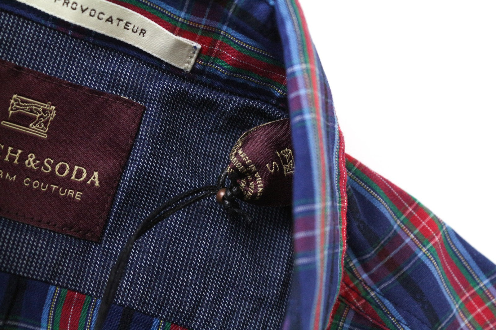 SCOTCH &amp; SODA vyriški marškinėliai S dydžio, vidutinės mėlynos spalvos, languoti, medvilniniai, su sagomis, laisvalaikio stiliaus