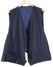 SUITSUPPLY Lazio Men's Waistcoat UK54S Blue Slim Pure Wool V-Neck Formal