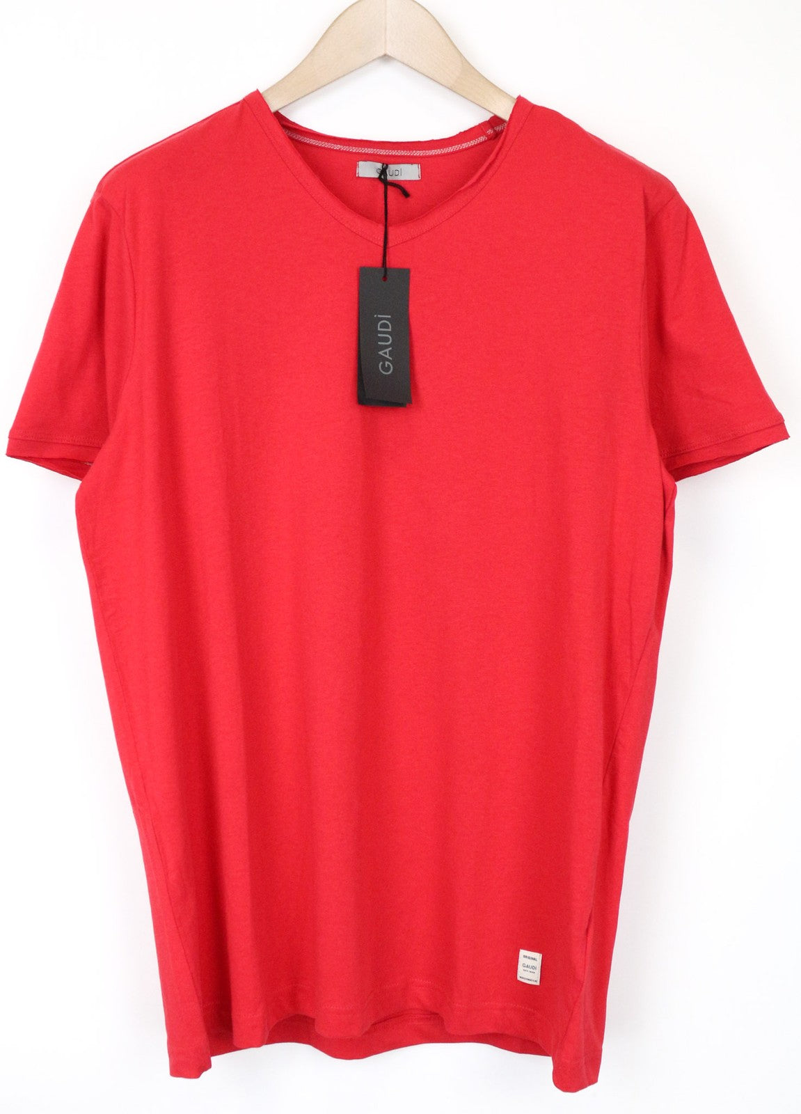 GAUDI Men's T-Shirt XL Red Cotton Short Sleeve Plain Pullover Tee Casual