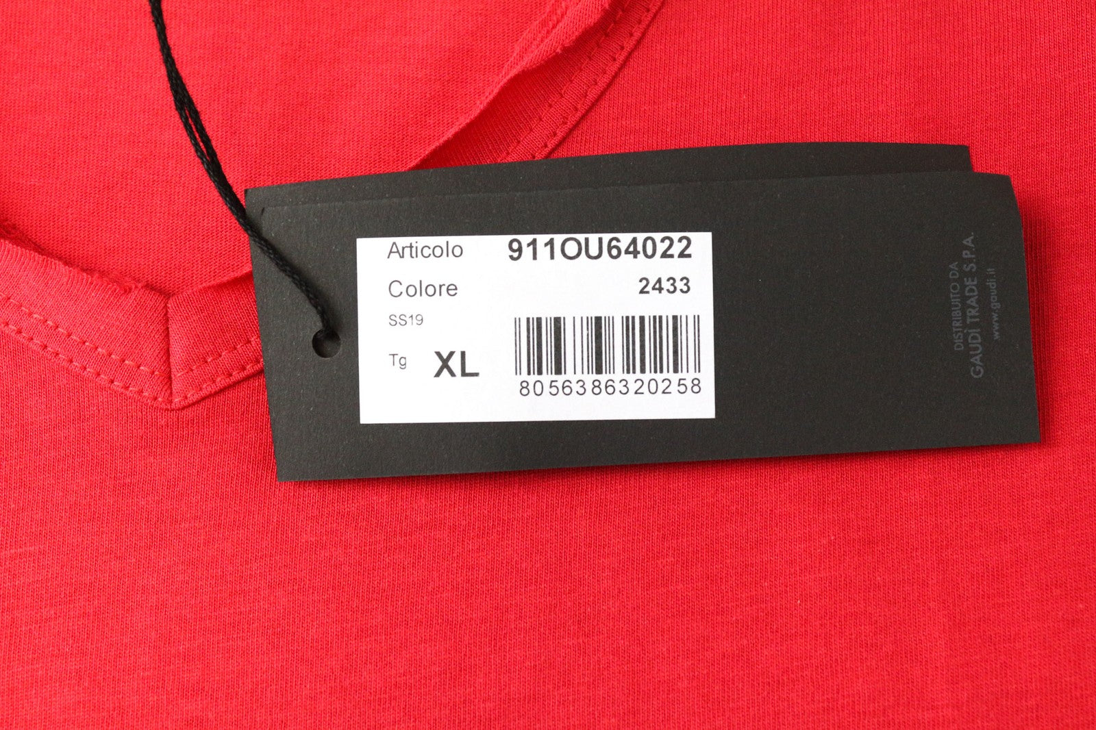 GAUDI Men's T-Shirt XL Red Cotton Short Sleeve Plain Pullover Tee Casual