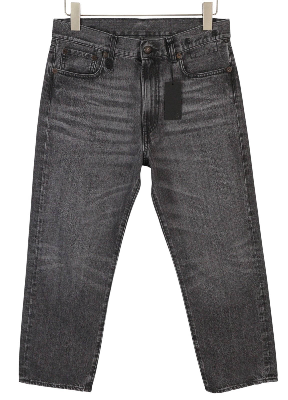 R13 Boyfriend moteriški džinsai 27 Wilson juodi ūsai su išblukusiais trumpais smailiais kraštais PS25 