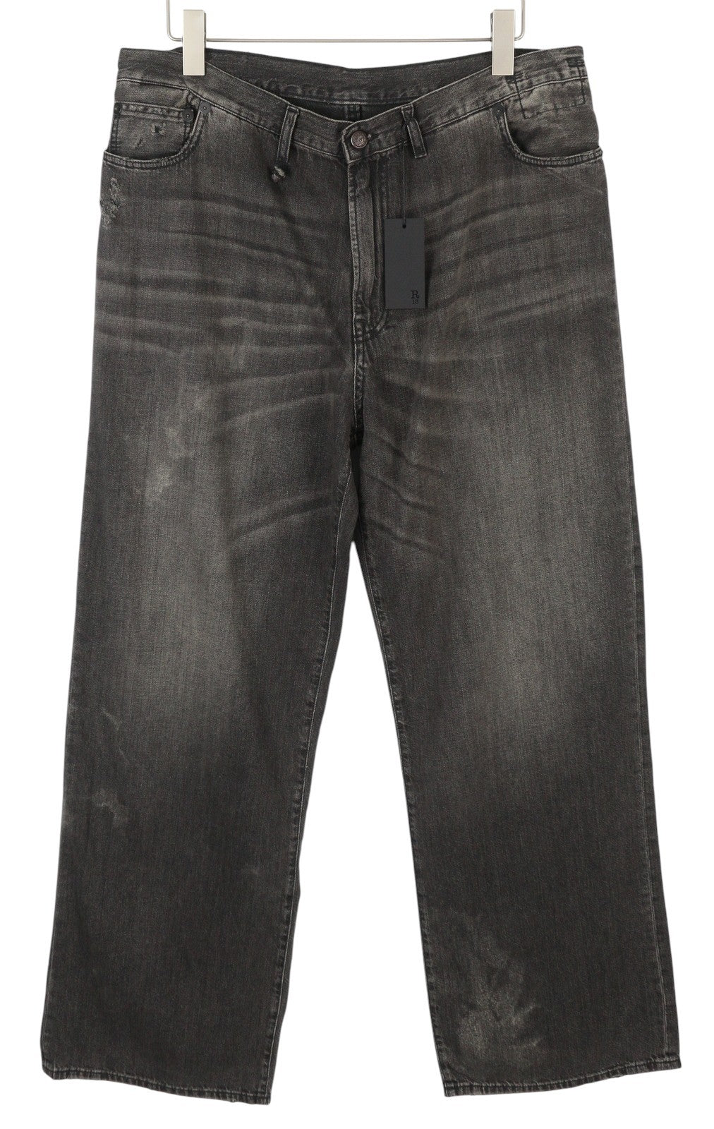 R13 Damon klostuoti moteriški džinsai 28 Ellery juodi ūsai su išblukusiu laisvo kirpimo džinsu 