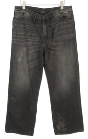 R13 Damon klostuoti moteriški džinsai 28 Ellery juodi ūsai su išblukusiu laisvo kirpimo džinsu 