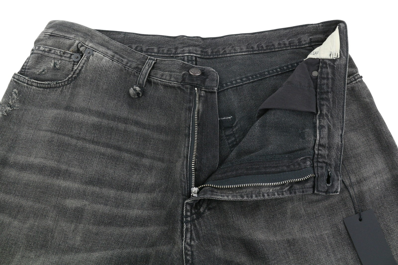 R13 Damon klostuoti moteriški džinsai 28 Ellery juodi ūsai su išblukusiu laisvo kirpimo džinsu 