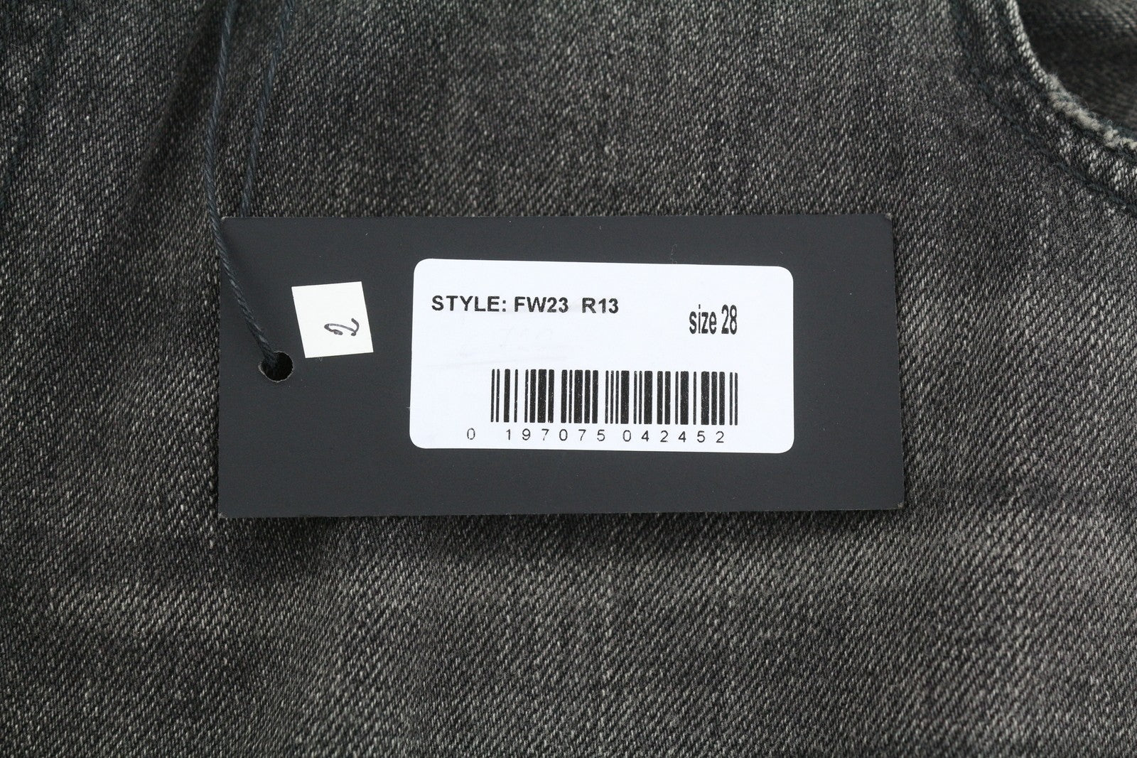 R13 Damon klostuoti moteriški džinsai 28 Ellery juodi ūsai su išblukusiu laisvo kirpimo džinsu 