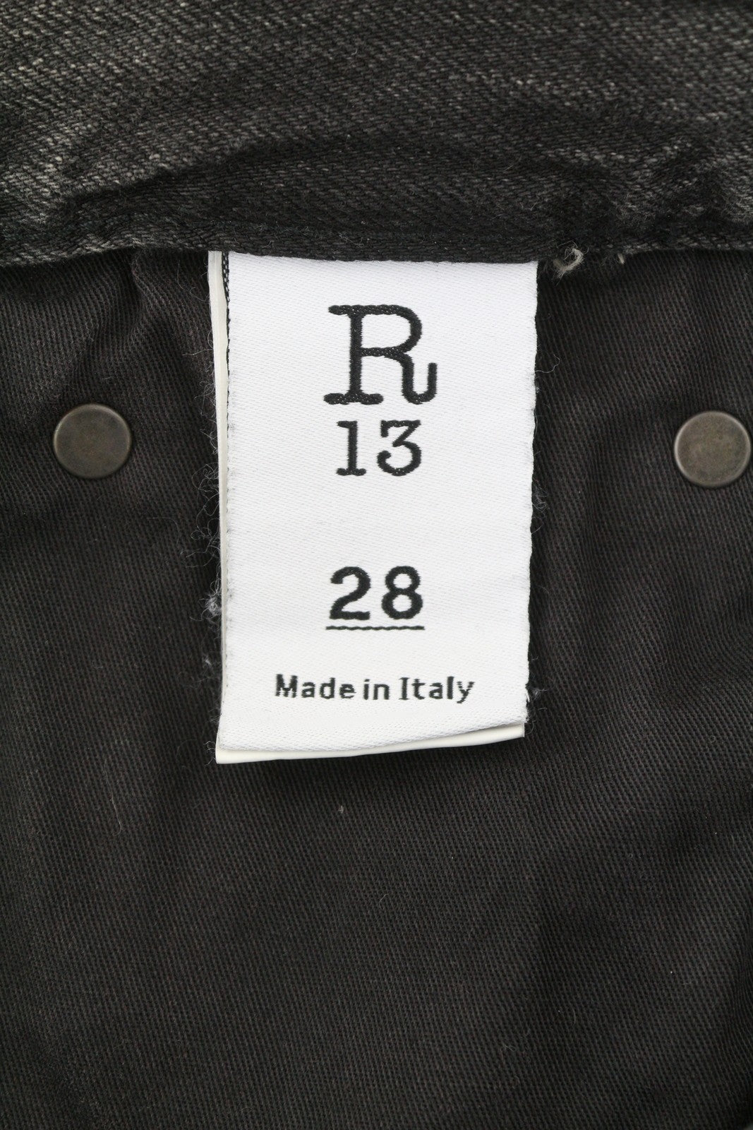 R13 Damon klostuoti moteriški džinsai 28 Ellery juodi ūsai su išblukusiu laisvo kirpimo džinsu 