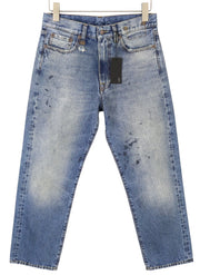 R13 Boyfriend moteriški džinsai 25 Jasper ūsai su išblukusiu trumpinimu, mėlyni PF25 