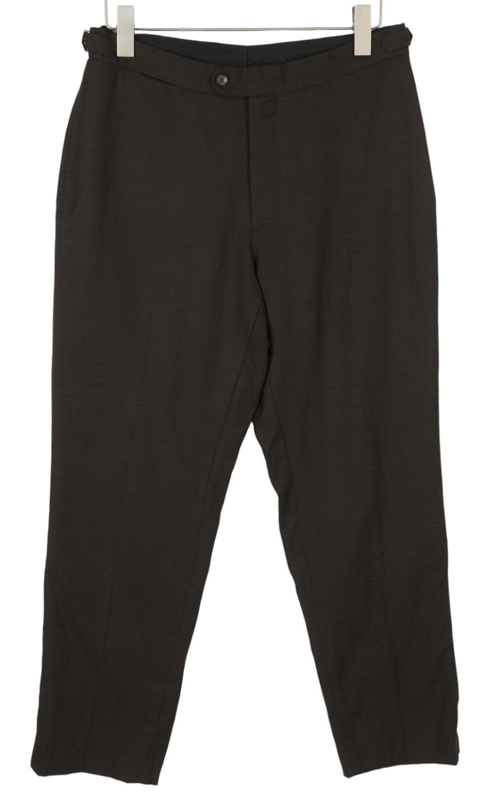 SUITSUPPLY Brescia vyriškos kelnės, UK42L, rudos, vilnonės, šilko, lininės, siaurėjančios, su užtrauktuku. 