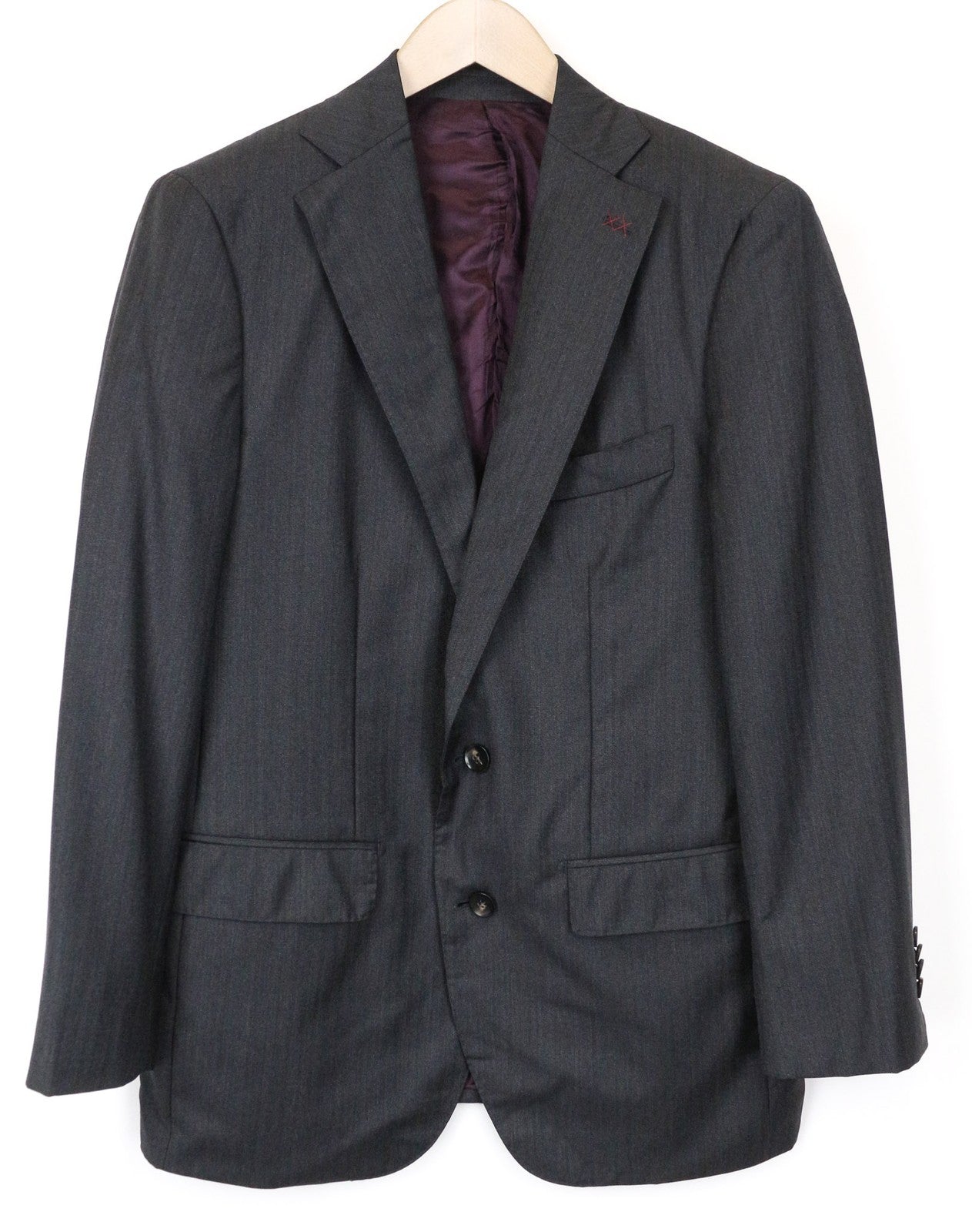 SUITSUPPLY Lazio vyriškas švarkas UK38S pilkos vilnos silkės kaulo plonas klasikinis kostiumas 