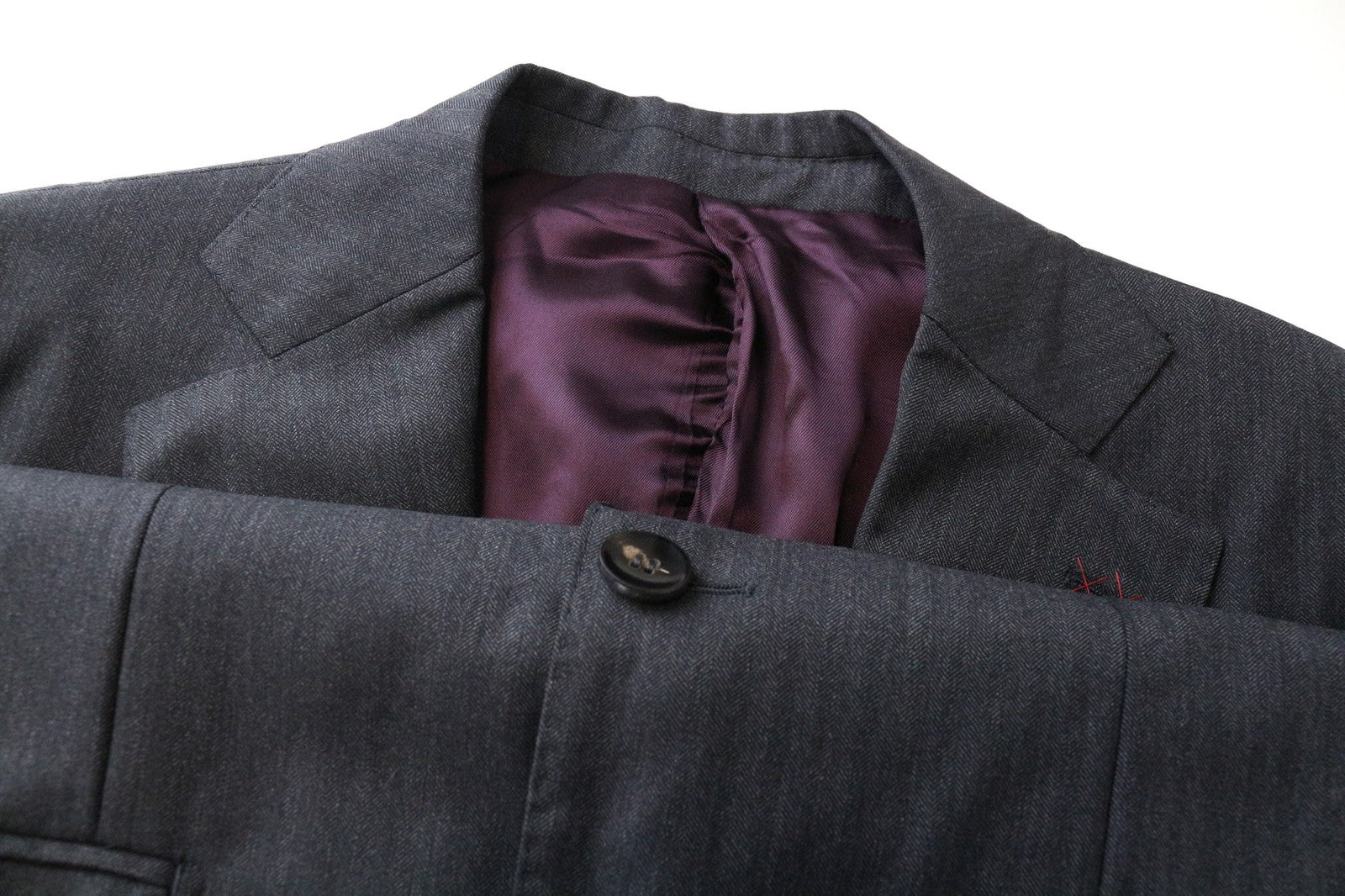 SUITSUPPLY Lazio vyriškas švarkas UK38S pilkos vilnos silkės kaulo plonas klasikinis kostiumas 