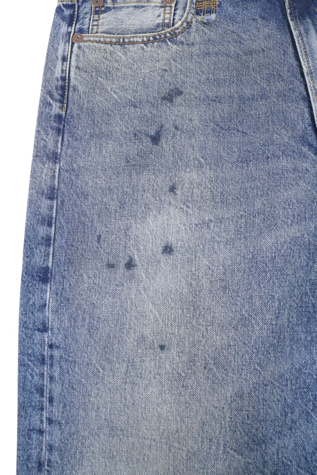 R13 Boyfriend moteriški džinsai, 30, Jasper, tiesus kirpimas, ūsai, išblukę iki kulkšnies, mėlyni, PF25 