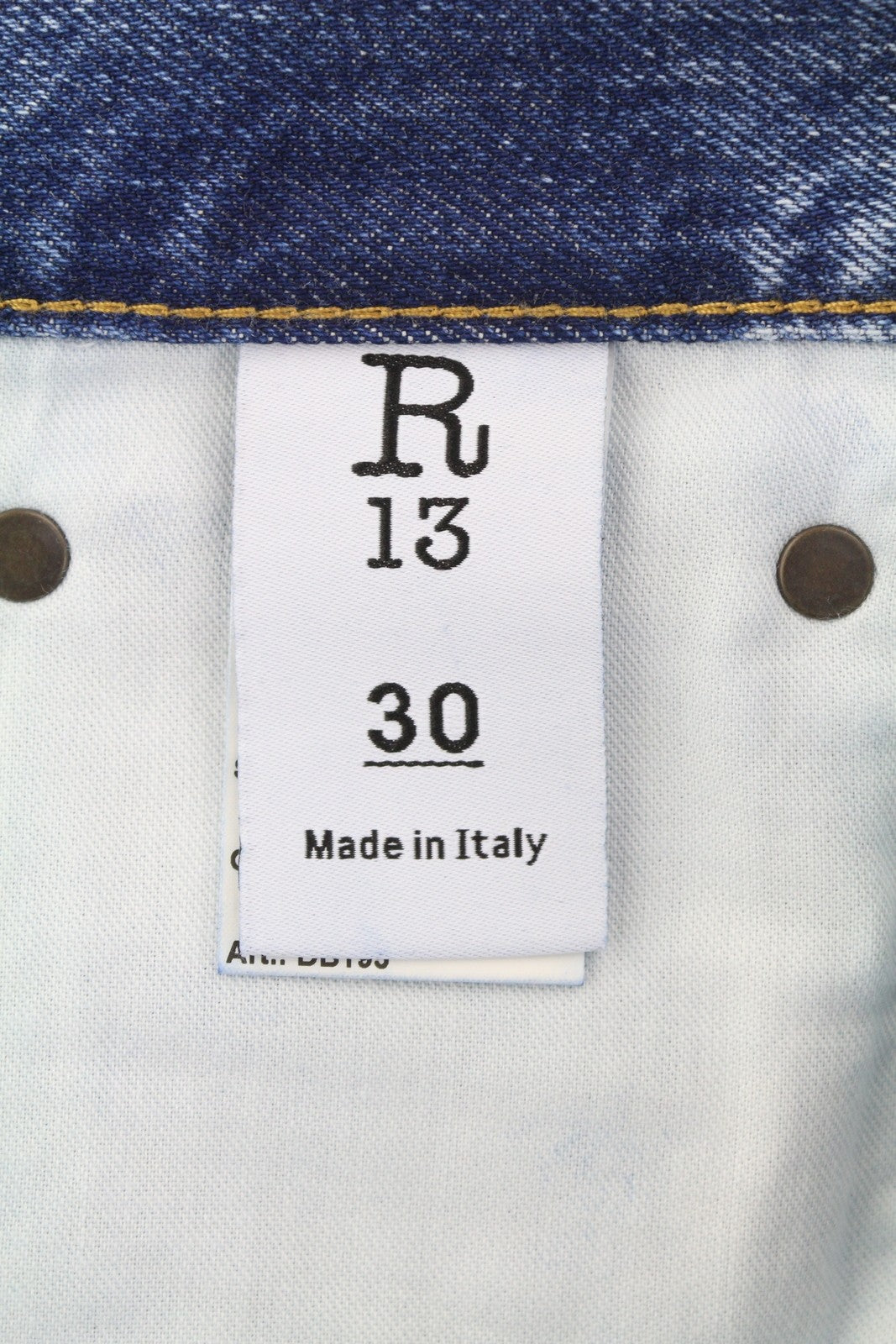 R13 Boyfriend moteriški džinsai, 30, Jasper, tiesus kirpimas, ūsai, išblukę iki kulkšnies, mėlyni, PF25 