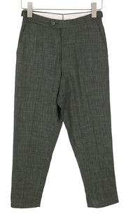 SUITSUPPLY Brescia vyriškos kelnės, UK32R, žalios, vilnonės, šilko, lininės, siaurėjančios, su užtrauktuku. 