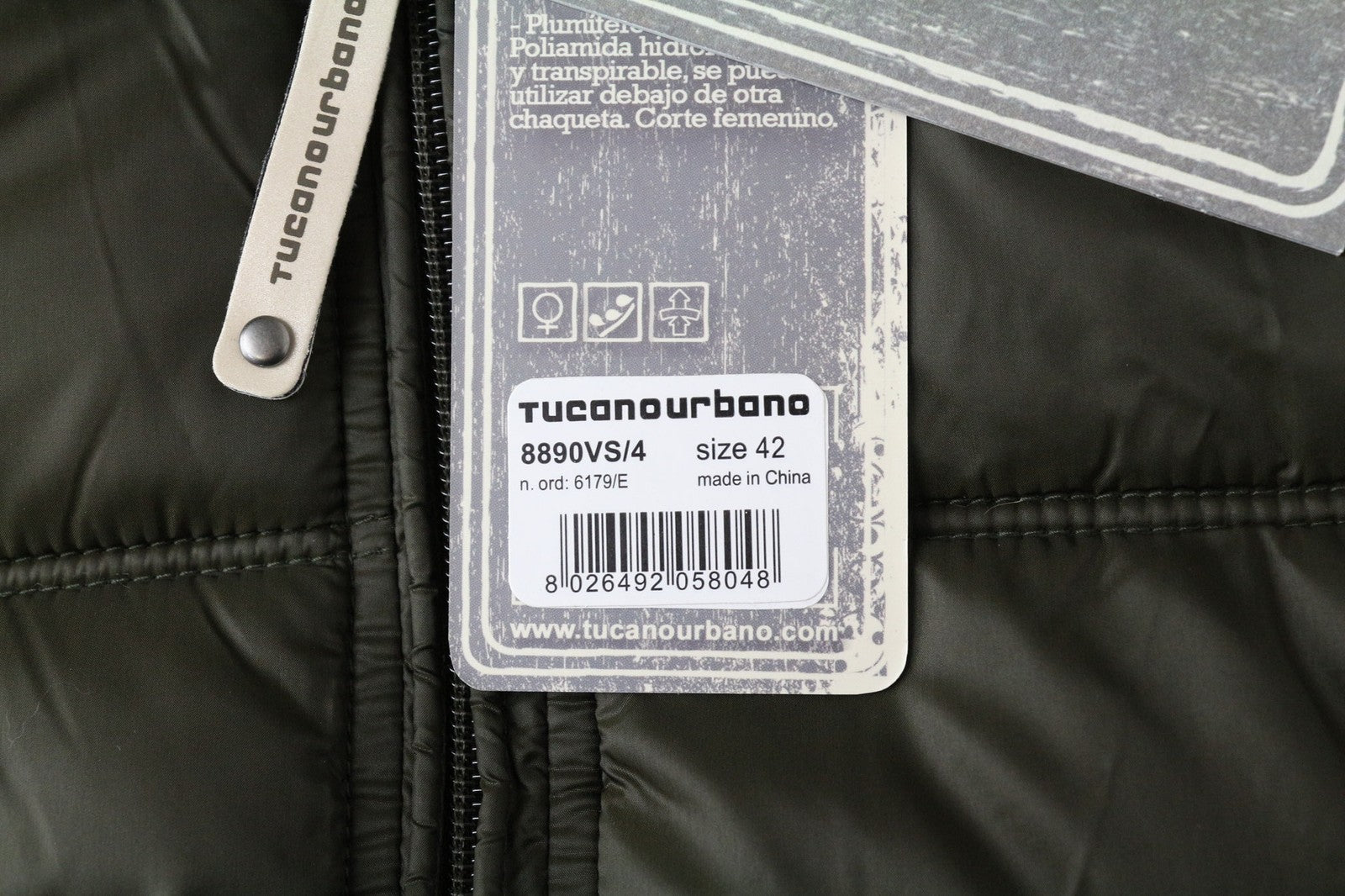 TUCANO URBANO žemo lygio moteriška striukė IT42, žalia, su pamušalu ir vandeniui atsparia... 