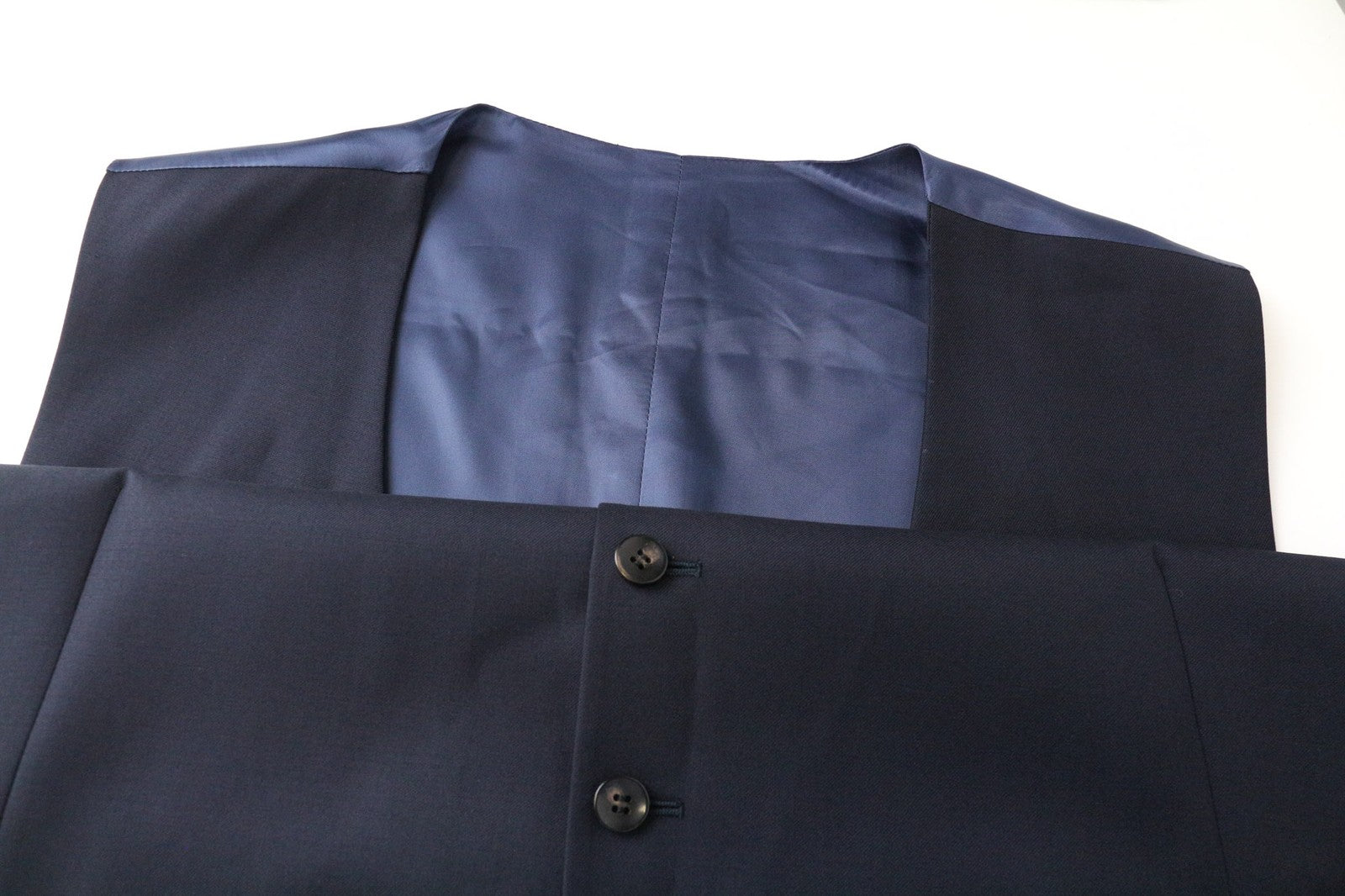 SUITSUPPLY Ferrara vyriška liemenė UK52L mėlyna plona grynos vilnos liemenė V formos iškirpte 