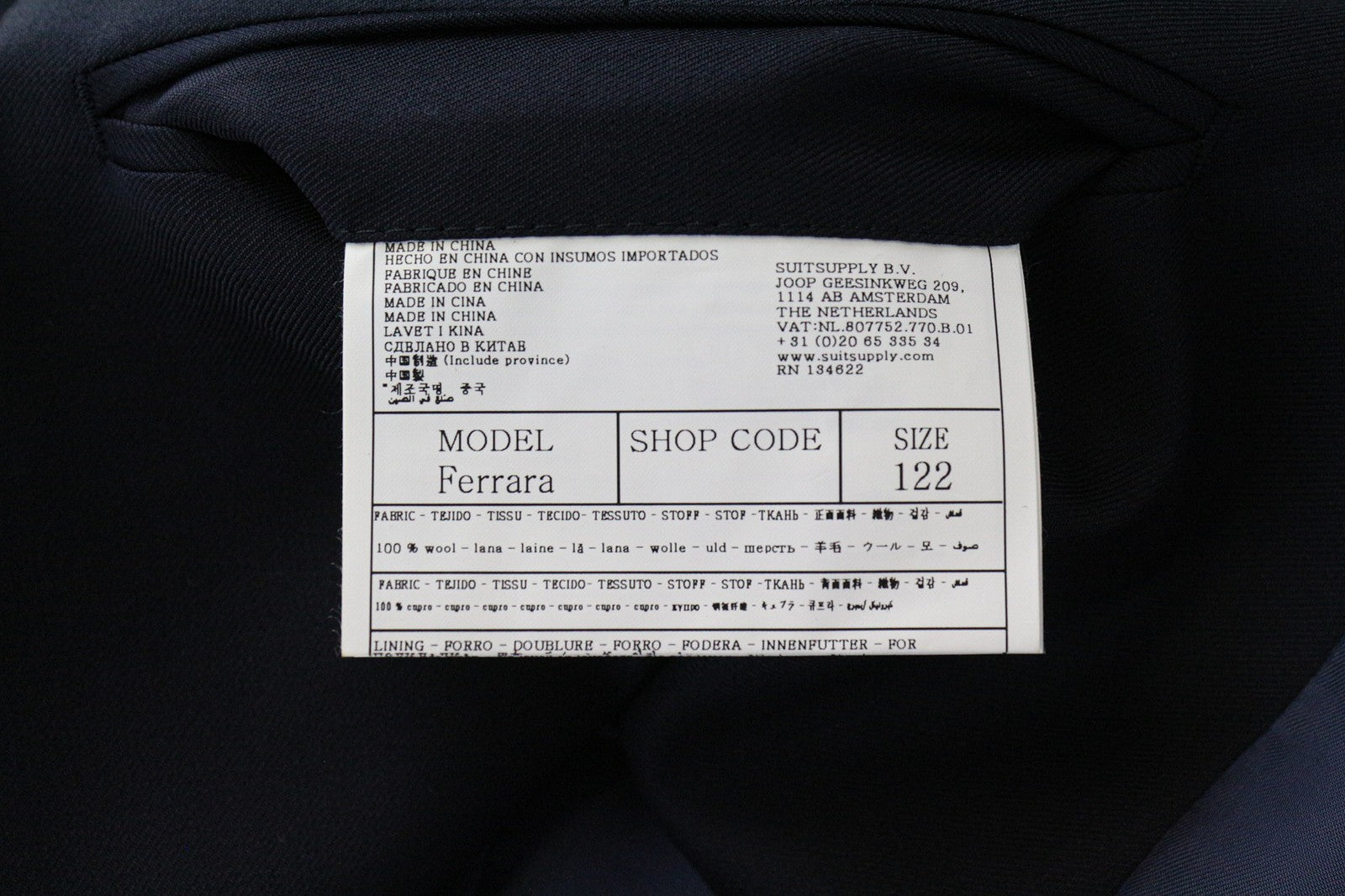 SUITSUPPLY Ferrara vyriška liemenė UK52L mėlyna plona grynos vilnos liemenė V formos iškirpte 