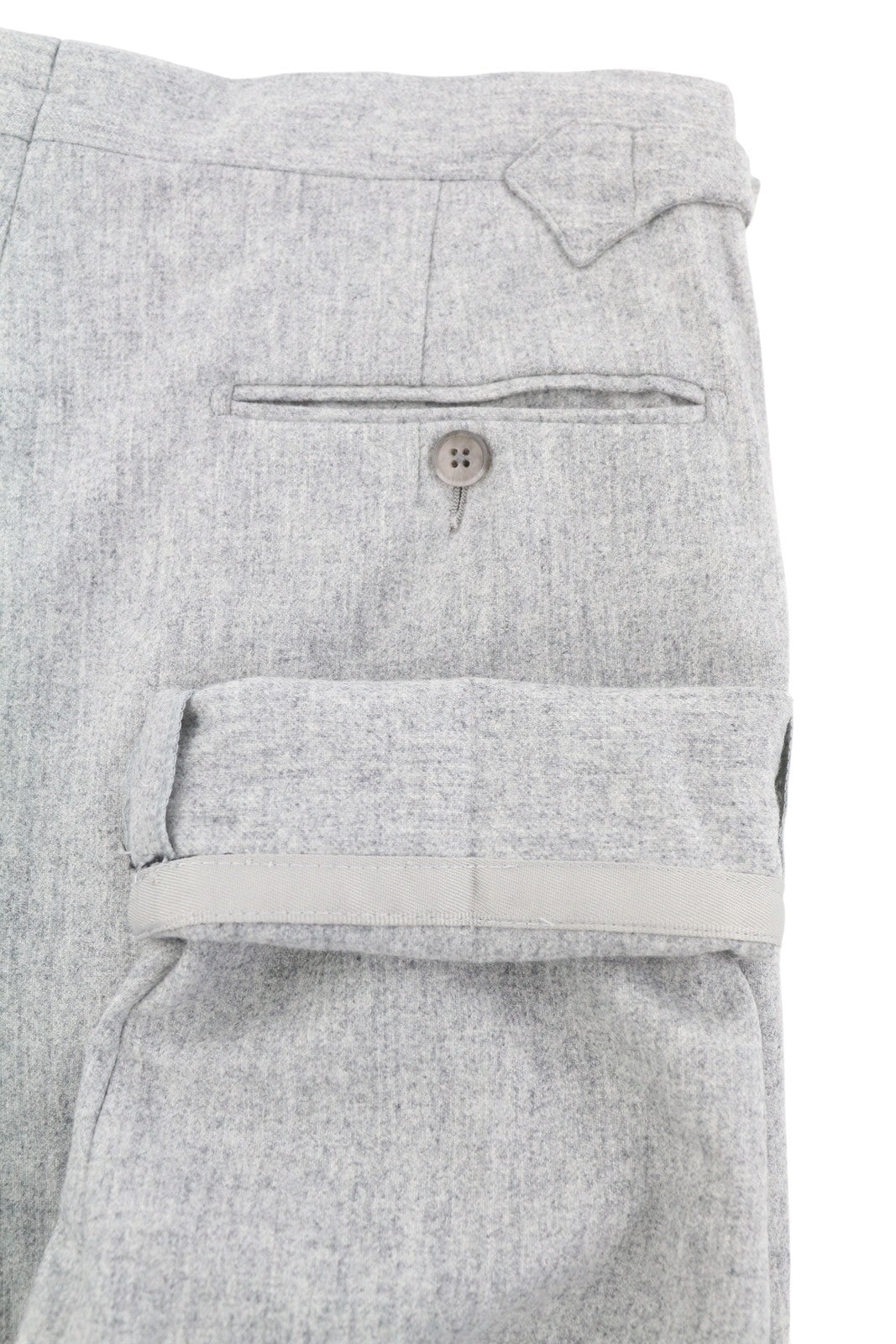 SUITSUPPLY Vigo ZC vyriškos kelnės UK30S pilkos melanžo flanelinės vilnos klostės siaurėjančios 