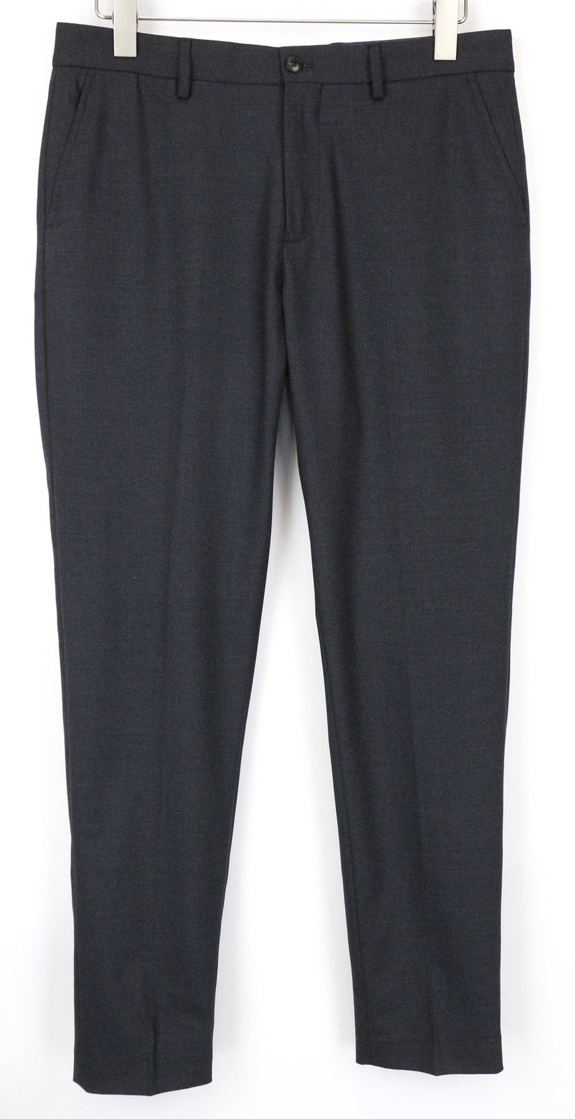 SCOTCH &amp; SODA vyriškos kelnės 50 tamsiai pilkos, plonos, plokščia priekine dalimi, klasikinės chino stiliaus, su užtrauktuku 