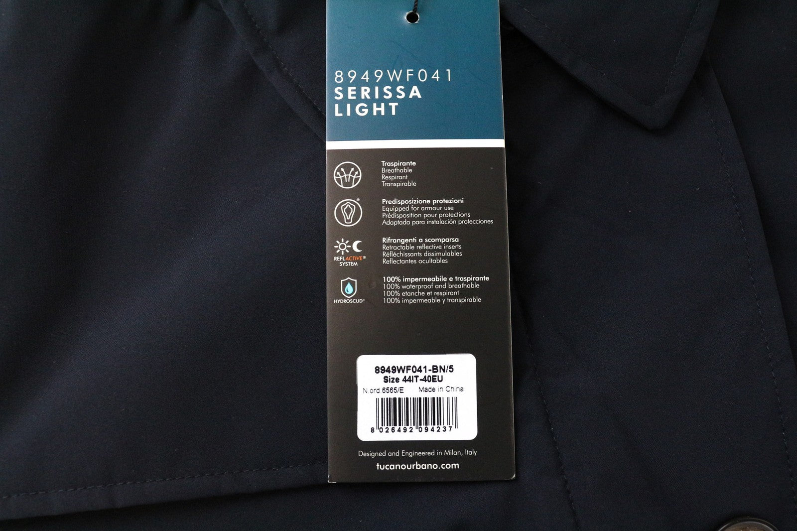 TUCANO URBANO Serissa moteriška motociklo striukė IT44, mėlyna, kvėpuojanti vasarinė 