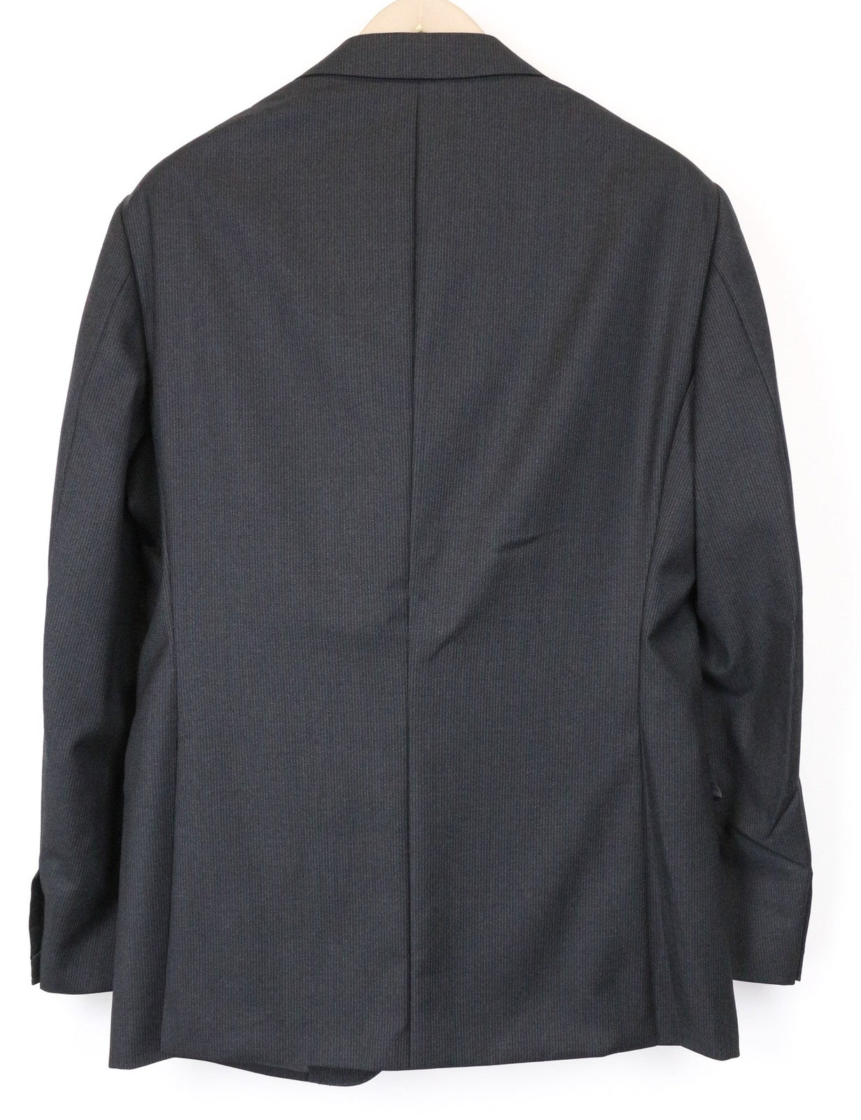 „SUITSUPPLY Napoli“ vyriškas švarkas, pilkas dryžuotas, grynos vilnos, UK40R, S110s, lieknas kirpimas 