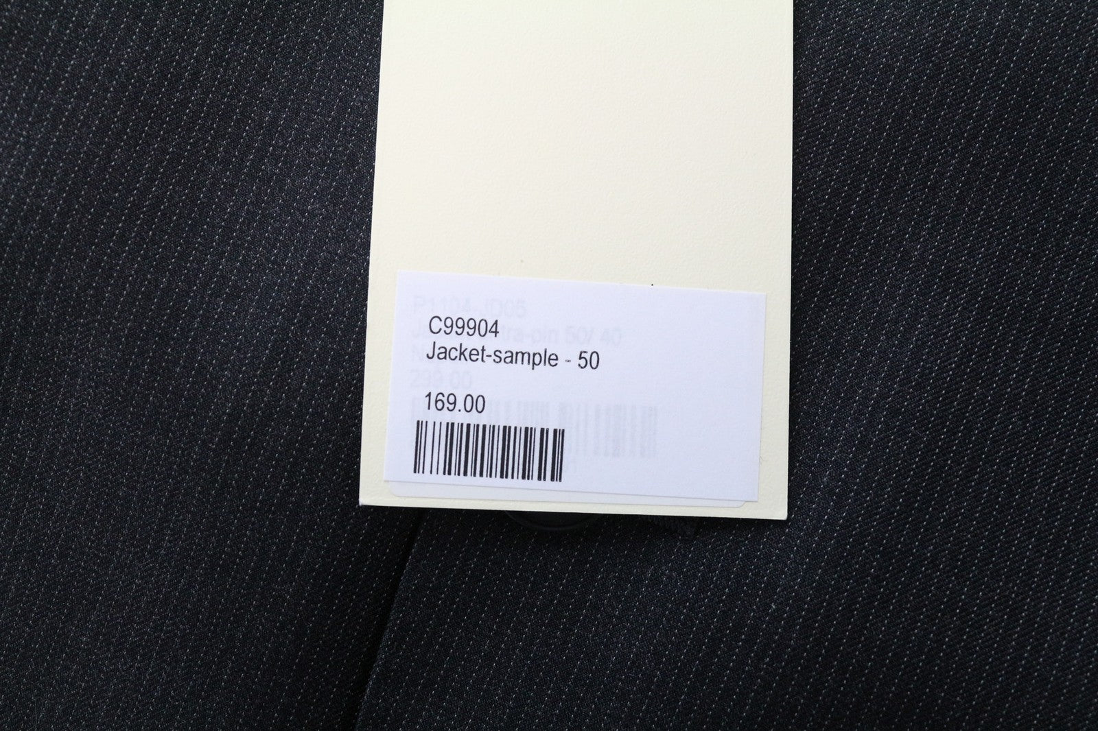 „SUITSUPPLY Napoli“ vyriškas švarkas, pilkas dryžuotas, grynos vilnos, UK40R, S110s, lieknas kirpimas 