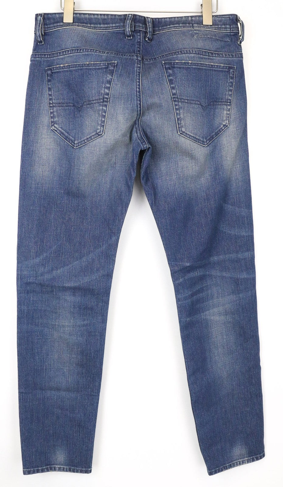 DIESEL Thommer 089AR Men's Jeans W34 Blue Slim Fit Stretch Skinny Zip Faded