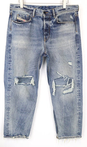 DIESEL Dagh-XP 084ZS Men's Jeans W34/L30 Straight Non-Stretch Blue Distressed