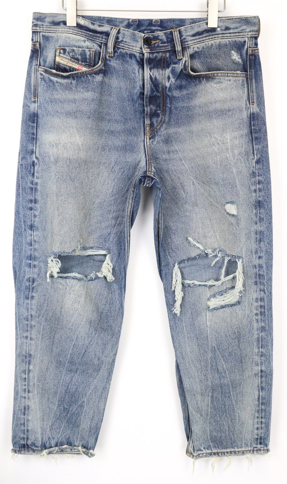 DIESEL Dagh-XP 084ZS Men's Jeans W34/L30 Straight Non-Stretch Blue Distressed