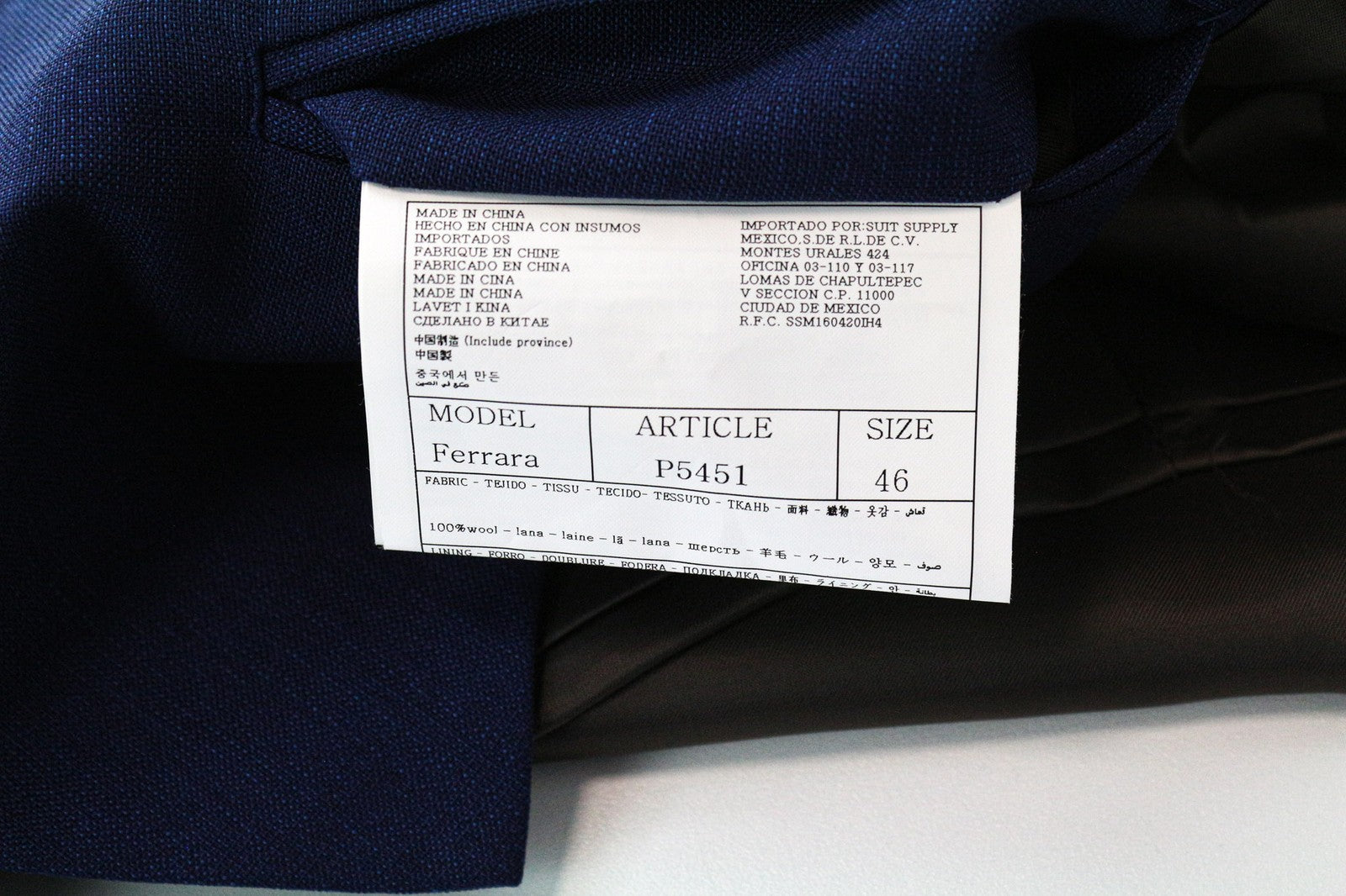 SUITSUPPLY Ferrara vyriška liemenė UK36R vidutinio mėlynumo plona grynos vilnos oficiali liemenė 