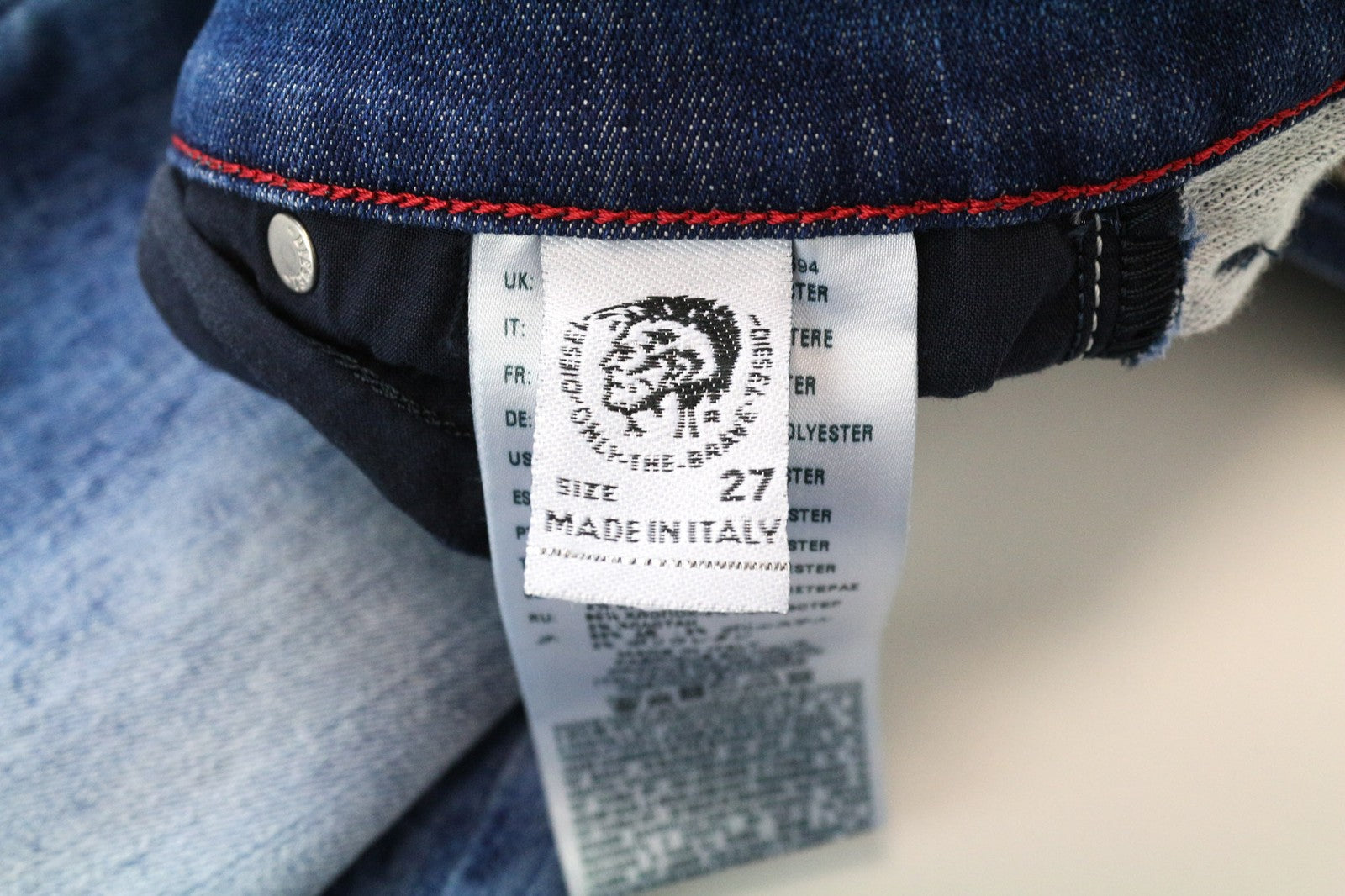 DIESEL Krailey-BT 080AS moteriški džinsai W27 mėlyni Jogg sportiniai tamprūs džinsai su dirbtiniu gobtuvu 