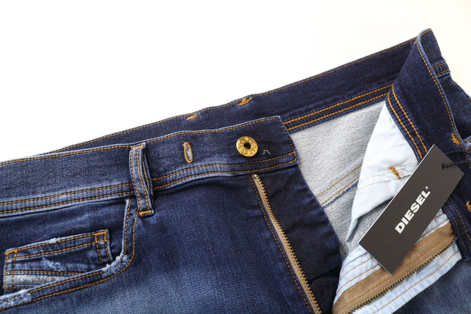 DIESEL KLY-NE 069JF Men's Jeans W32 Blue Jogg Sweat Stretch Distressed Taper