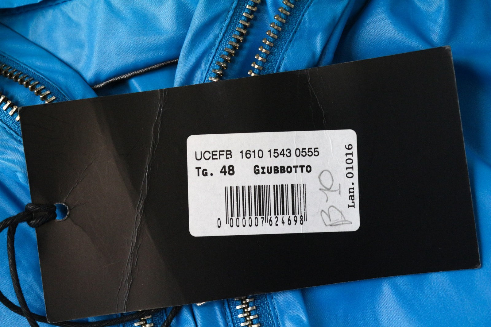 RICHMOND vyriška striukė IT48 šviesiai mėlyna su gobtuvu ir vėjui nepralaidi striukė su dvigubu užtrauktuku, dizainerio 