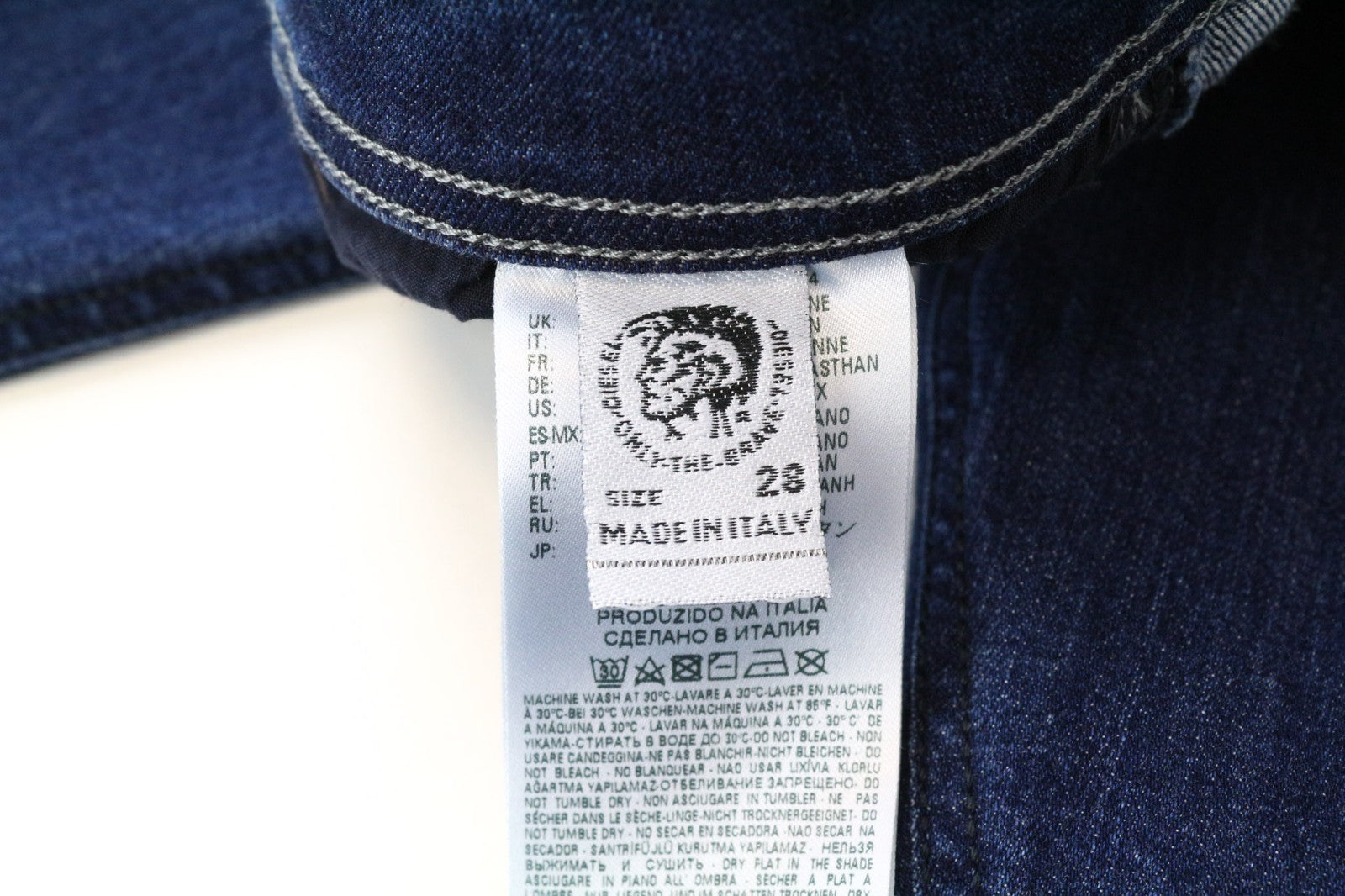 DIESEL Tepphar 084MM Men's Jeans W28/L32 Slim Carrot Blue Stretch Button Fly