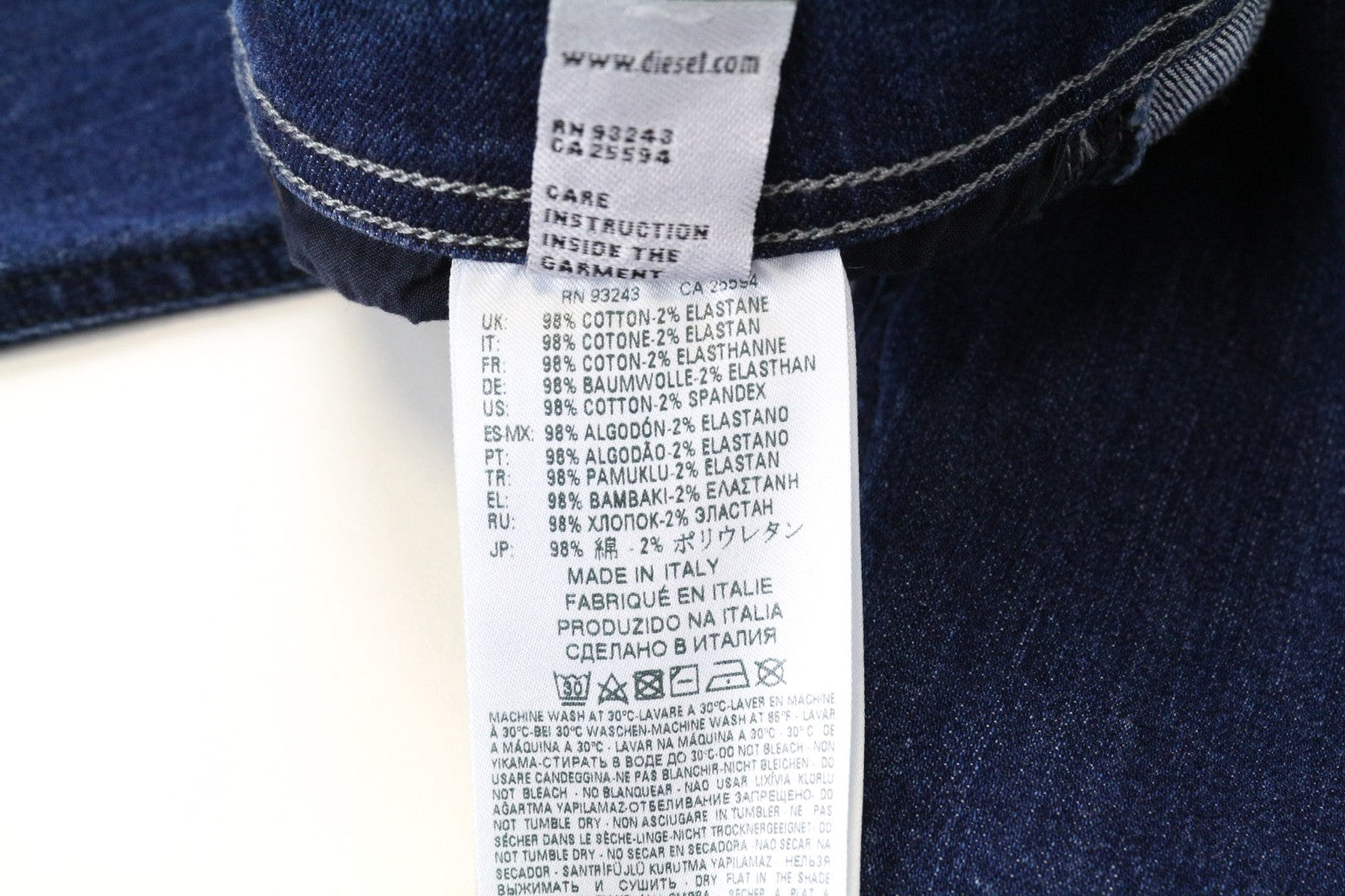 DIESEL Tepphar 084MM Men's Jeans W28/L32 Slim Carrot Blue Stretch Button Fly