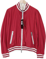 RICHMOND vyriška striukė IT52 raudona sportinė dizainerio neperšlampama striukė su dryžuotu briaunuotu pamušalu 