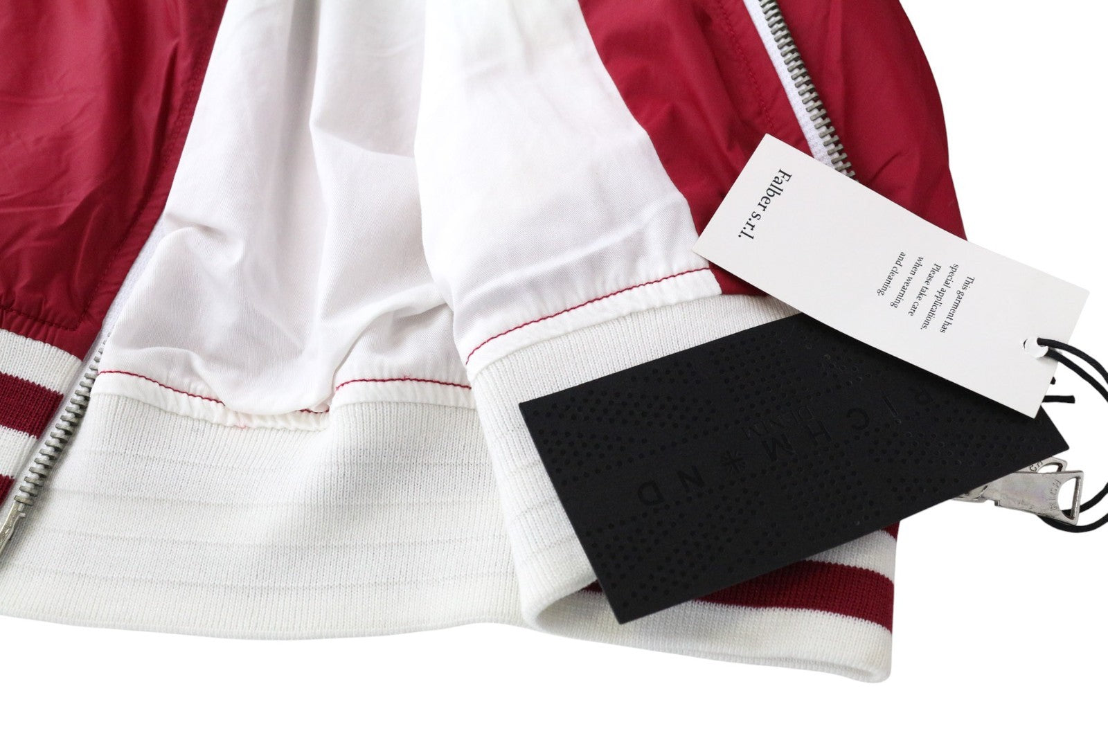 RICHMOND vyriška striukė IT52 raudona sportinė dizainerio neperšlampama striukė su dryžuotu briaunuotu pamušalu 