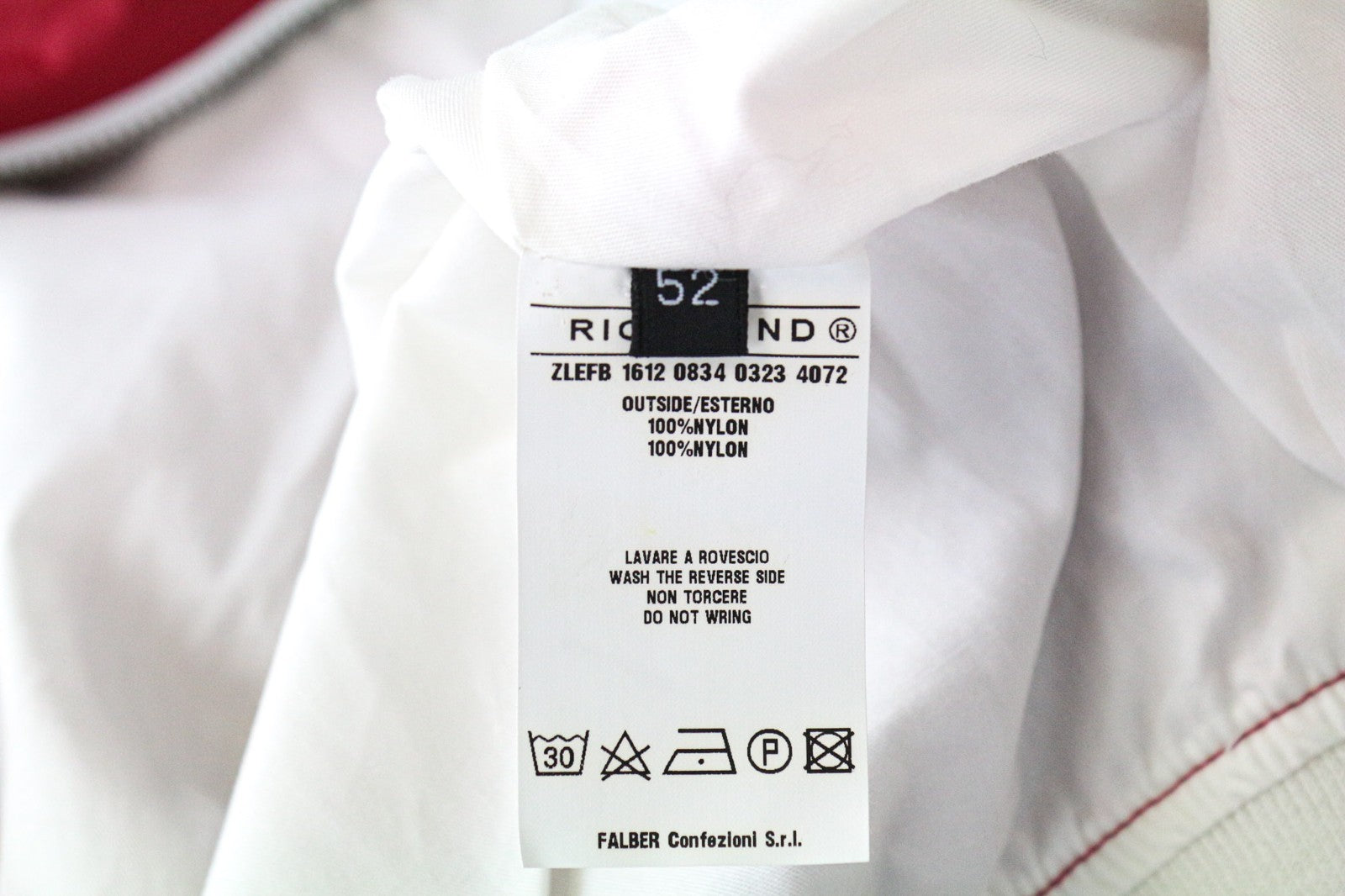 RICHMOND vyriška striukė IT52 raudona sportinė dizainerio neperšlampama striukė su dryžuotu briaunuotu pamušalu 