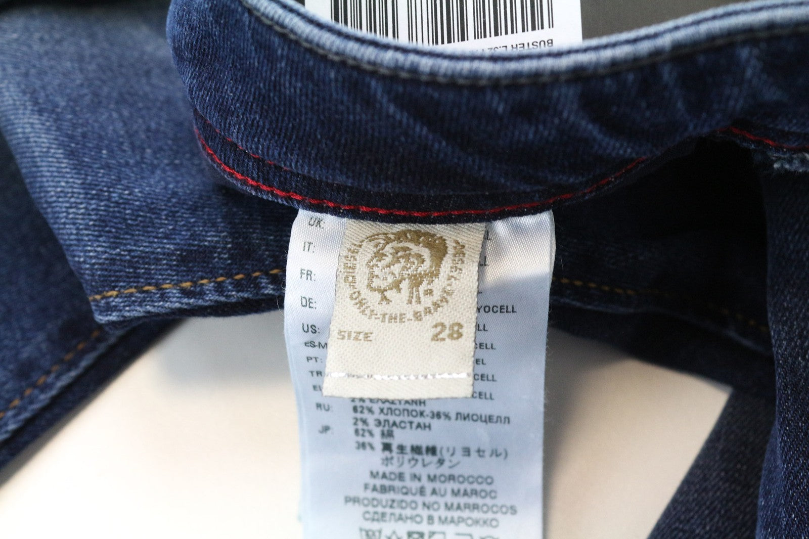 DIESEL Buster 084NS vyriški džinsai W28/L32 mėlyni, siaurėjantys, tamprūs 