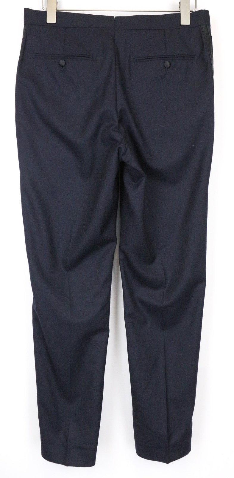 SUITSUPPLY Brescia smokingo vyriškos kelnės, UK38R, tamsiai mėlynos, klostuotos, klasikinės, grynos vilnos 